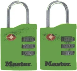 Master Lock 1-9/16 in. H X 5/8 in. W X 1-3/8 in. L Vinyl/Steel 3-Dial Combination Luggage Lock