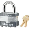 Master Lock 1-5/16 in. H x 1 in. W Laminated Steel 4-Pin Cylinder Padlock 1 pk Keyed Alike (Pack of 6)