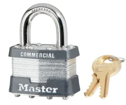 Master Lock 1-5/16 in. H x 1 in. W Laminated Steel 4-Pin Cylinder Padlock 1 pk Keyed Alike (Pack of 6)