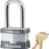 Master Lock 1-5/16 in. H x 1-5/8 in. W x 1-1/2 in. L Laminated Steel Double Locking Padlock 6 pk (Pack of 6)
