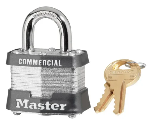 Master Lock 1-5/16 in. H x 1-5/8 in. W x 1-9/16 in. L Laminated Steel 4-Pin Cylinder Padlock 1 pk (Pack of 6)