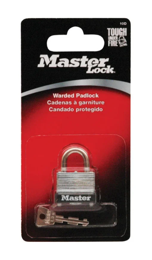 Master Lock 3/4 in. H x 9/16 in. W x 1 in. L Steel Warded Locking Padlock 1 pk
