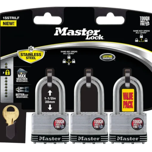 Master Lock 1-3/4 in. W Laminated Steel 4-Pin Cylinder Marine Padlock