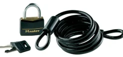 Master Lock 1/4 in. W X 6 ft. L Vinyl Covered Brass Pin Tumbler Cable and Lock 1 pk