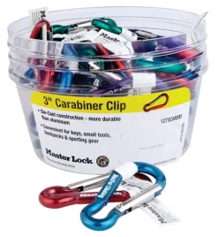 Master Lock Assorted Color Cast Aluminum Polished Carabiner Clip 3 Lx5/16 Wx7/8 D in. (Pack of 40)