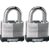 Master Lock Fortress 1-5/16 in. H x 1-1/2 in. W Steel 4-Pin Cylinder Padlock 2 pk Keyed Alike (Pack of 4)