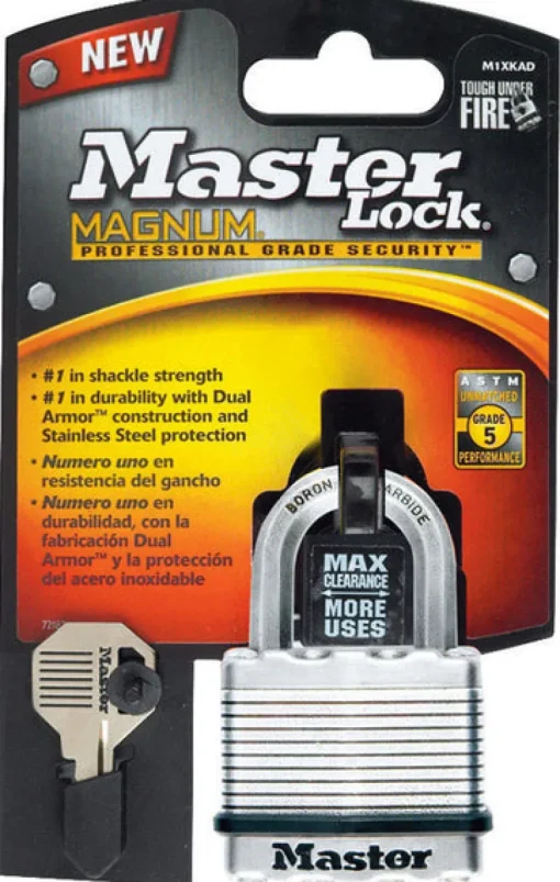 Master Lock Magnum 1.25 in. H X 1-3/4 in. W Steel Dual Ball Bearing Locking Weather-Resistant Padloc