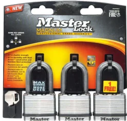 Master Lock Magnum 3.56 in. H X 2 in. W X 2 in. L Laminated Steel Dual Ball Bearing Locking Weather-