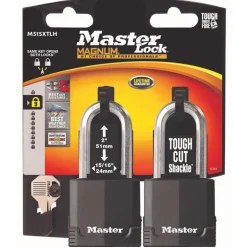 Master Lock Magnum 2 in. H X 1-5/16 in. W X 2 in. L Steel Ball Bearing Locking Weather-Resistant Pad