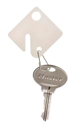 Master Lock Plastic White Rectangle Key Tag