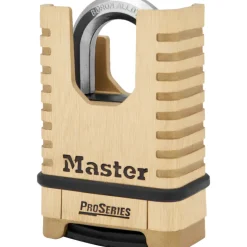 Master Lock ProSeries 6.56 in. H X 2-1/4 in. W Brass 4-Digit Combination Shrouded Padlock