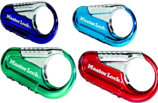 Master Lock Rugged Metal Assorted Color 3-Dial Combination Luggage Lock 1-3/16 H x 1/4 W in.