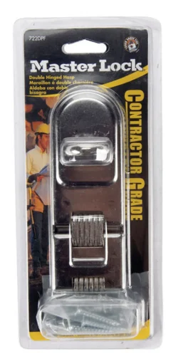 Master Lock Zinc-Plated Hardened Steel 7-3/4 in. L Double Hinge Safety Hasp 1 pk