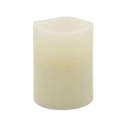 Matchless Darice Ivory Vanilla Honey Scent Pillar Flameless Flickering Candle 4 in. H x 3.15 in. Dia. (Pack of 4)