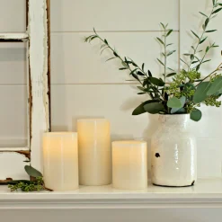 Matchless Darice Ivory Vanilla Honey Scent Pillar Flameless Flickering Candle 4.5 in. H x 3 in. Dia. (Pack of 2)