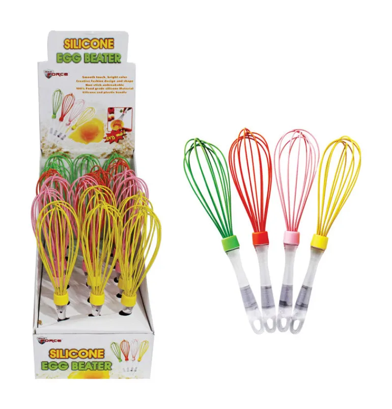 Max Force 2 in. W x 10 in. L Assorted Colors Silicone Egg Beater/Wisk (Pack of 18)