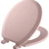 Mayfair by Bemis Cameron Round Pink Enameled Wood Toilet Seat
