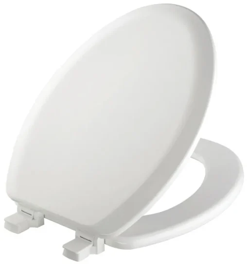 Mayfair by Bemis Cameron Elongated White Enameled Wood Toilet Seat