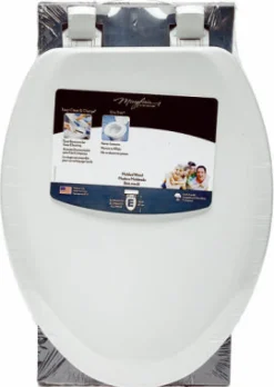 Mayfair by Bemis Cameron Elongated White Enameled Wood Toilet Seat