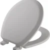Mayfair by Bemis Cameron Round Silver Enameled Wood Toilet Seat