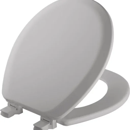 Mayfair by Bemis Cameron Round Silver Enameled Wood Toilet Seat