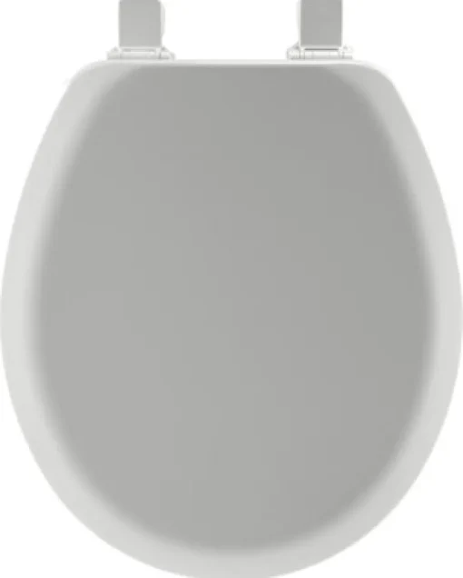 Mayfair by Bemis Cameron Round Silver Enameled Wood Toilet Seat