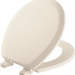 Mayfair by Bemis Cameron Round Biscuit Enameled Wood Toilet Seat