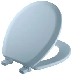 Mayfair by Bemis Cameron Round Blue Enameled Wood Toilet Seat