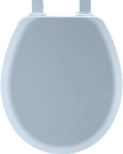 Mayfair by Bemis Cameron Round Blue Enameled Wood Toilet Seat