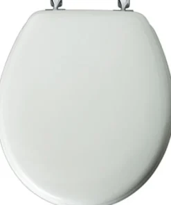 Mayfair by Bemis Edgewater Round White Enameled Wood Toilet Seat