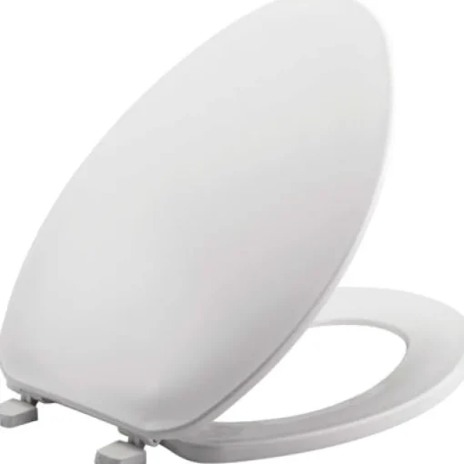 Mayfair by Bemis Elongated White Plastic Toilet Seat