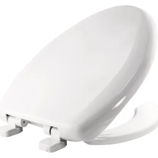 Mayfair by Bemis Elongated White Plastic Toilet Seat