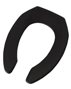 Mayfair by Bemis Elongated Black Plastic Toilet Seat