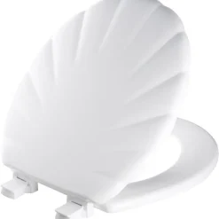 Mayfair by Bemis Shell Round White Enameled Wood Toilet Seat