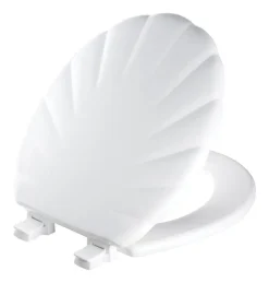 Mayfair by Bemis Shell Round White Enameled Wood Toilet Seat