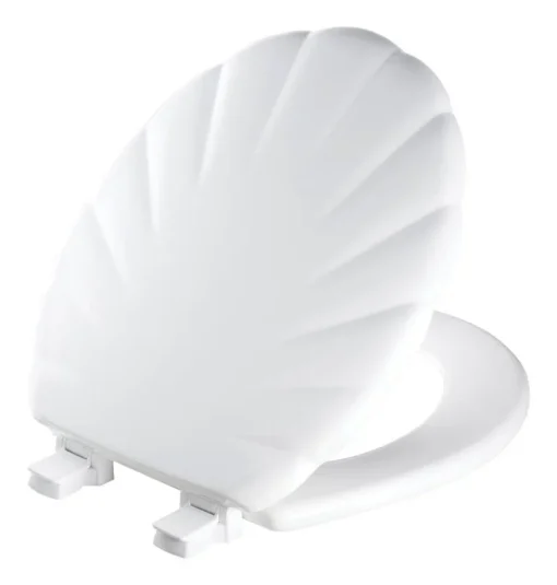 Mayfair by Bemis Shell Round White Enameled Wood Toilet Seat