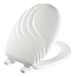 Mayfair by Bemis Swirl Round White Enameled Wood Toilet Seat