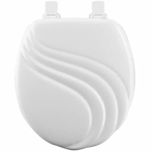 Mayfair by Bemis Swirl Round White Enameled Wood Toilet Seat