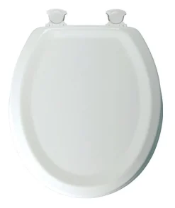 Mayfair by Bemis Traditional Round White Enameled Wood Toilet Seat