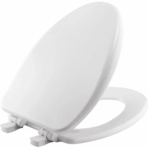 Mayfair Slow Close Elongated White Enameled Wood Toilet Seat