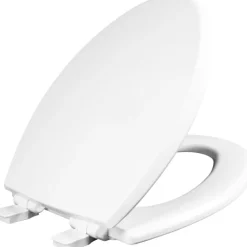 Mayfair Slow Close Elongated White Molded Wood Toilet Seat