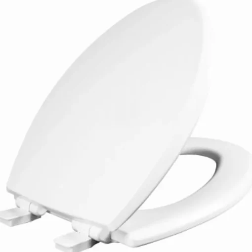 Mayfair Slow Close Elongated White Molded Wood Toilet Seat