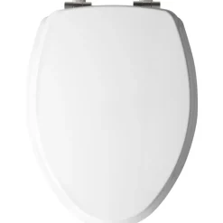 Mayfair Slow Close Elongated White Molded Wood Toilet Seat