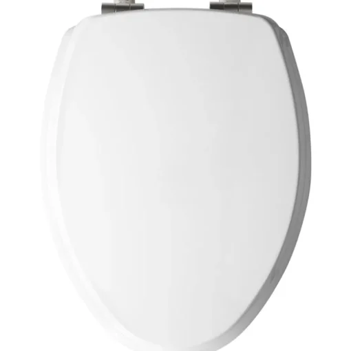 Mayfair Slow Close Elongated White Molded Wood Toilet Seat