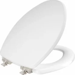 Mayfair Slow Close Elongated White Molded Wood Toilet Seat