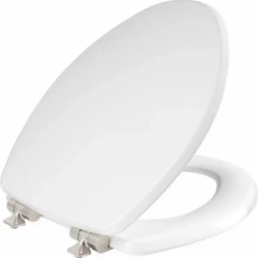 Mayfair Slow Close Elongated White Molded Wood Toilet Seat
