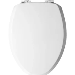 Mayfair Slow Close Elongated White Molded Wood Toilet Seat