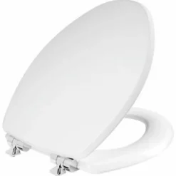 Mayfair Slow Close Elongated White Molded Wood Toilet Seat