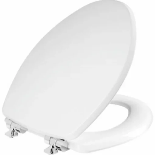 Mayfair Slow Close Elongated White Molded Wood Toilet Seat