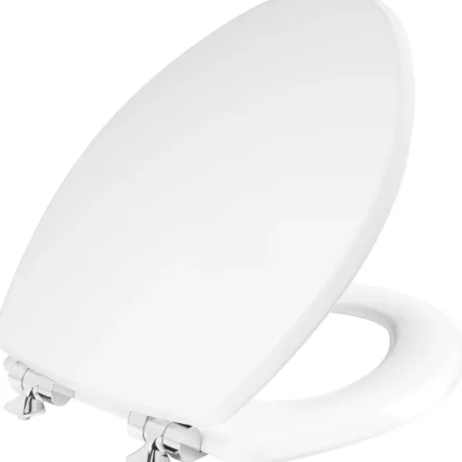 Mayfair Slow Close Elongated White Molded Wood Toilet Seat